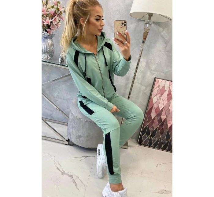 Sportovní sada s pruhy tmavě mátová Sportovní sada s pruhy tmavě mátová