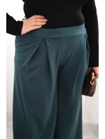 Dámské kalhoty Plus Size se širokými nohavicemi a model 21728705 mořské - K-Fashion