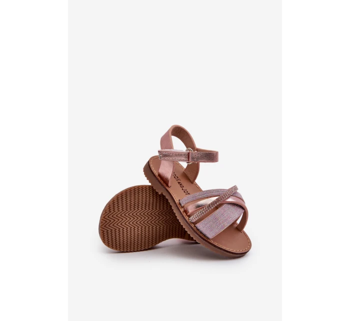 Lesklé Dětské Sandálky Na Suchý Zip Růžové Delphina Lesklé Dětské Sandálky Na Suchý Zip Růžové Delphina