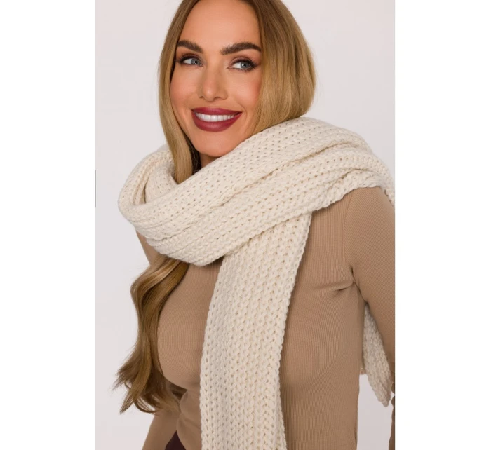model 21417254 Žebrovaná šála ecru - Moe model 21417254 Žebrovaná šála ecru - Moe