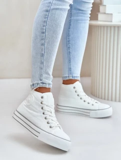 Zateplené Dámské Tenisky Na Platformě Bílé