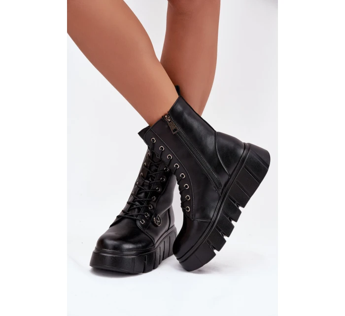 Dámské workery na platformě Vinceza – černé Dámské workery na platformě Vinceza – černé