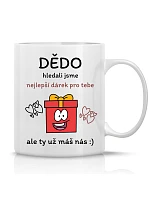 NEJLEPŠÍ DÁREK PRO DĚDU - klasický bílý keramický hrníček 300 ml