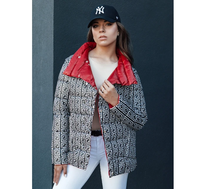 Dámská přechodná prošívaná bunda červená model 21979176 - Dstreet