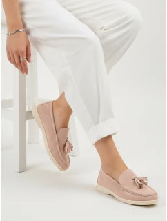 Dámské semišové růžové mokasíny FashionStreet ZY1362
