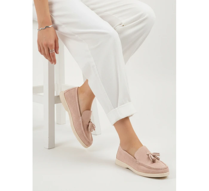 Dámské semišové růžové mokasíny FashionStreet ZY1362 Dámské semišové růžové mokasíny FashionStreet ZY1362