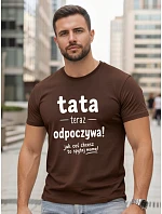 Koszulka męska z nadrukiem na brązowa model 22217767 - FashionStreet Koszulka męska z nadrukiem na brązowa model 22217767 - FashionStreet