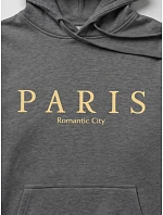 Pánská mikina s kapucí a potiskem PARIS, tmavě šedá, FashionStreet NX5147BX Pánská mikina s kapucí a potiskem PARIS, tmavě šedá, FashionStreet NX5147BX