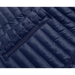 Tmavě modrá prošívaná bunda s kapucí model 16982512 - Libland