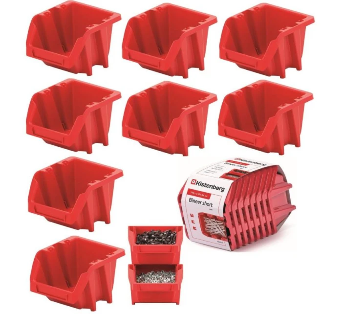 BINEER KRÁTKÁ 8DÍLNÁ SADA DÍLENSKÝCH PODNOSŮ ČERVENÁ KISTENBERG