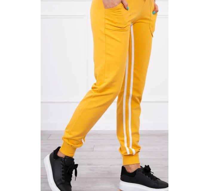 Sada s dvojitými pruhy hořčice+bílá