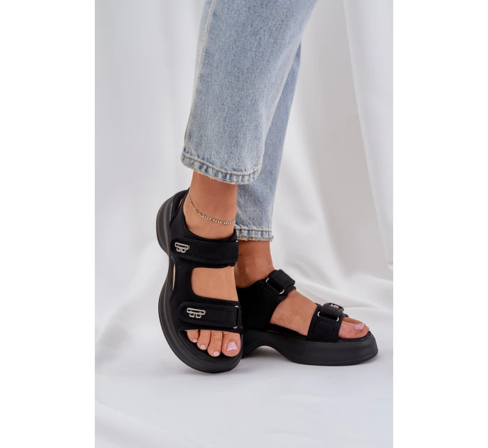 Textilní Lehké Sandály Na Platformě Černé model 21684788 - Boto Textilní Lehké Sandály Na Platformě Černé model 21684788 - Boto