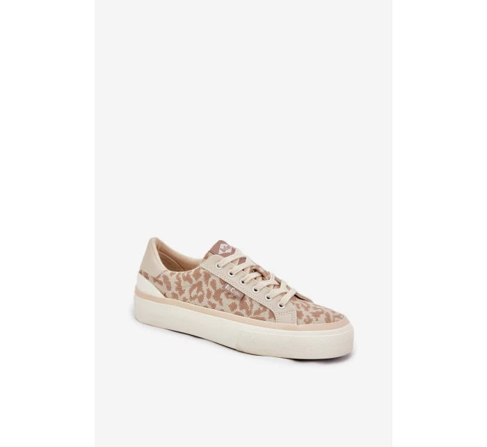 Nízké dámské tenisky s leopardím potiskem Lee Cooper LCW-25-02-3330L béžové