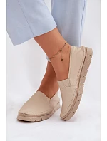 Dámské nazouvací kožené polobotky model 22100741 Béžové - Maciejka Dámské nazouvací kožené polobotky model 22100741 Béžové - Maciejka