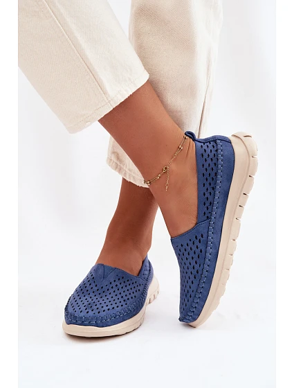 lehké dámské mokasiny  modré model 22067154 - SERGIO LEONE