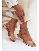 Dámské sandály průhledné s mašlí D&A MR61-9001 růžové zlato