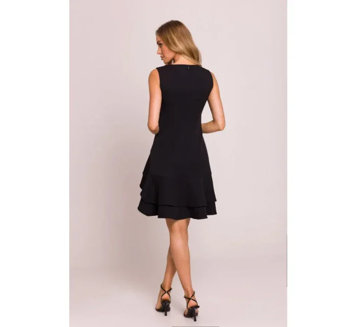 M850 Volánové mini šaty - černé