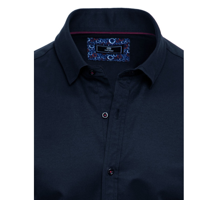 Dstreet pánská tmavě modrá košile s krátkým rukávem KX0984