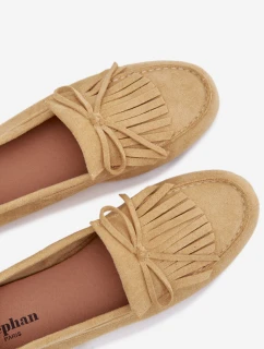 Dámské mokasíny s třásněmi – žluté Janelisse