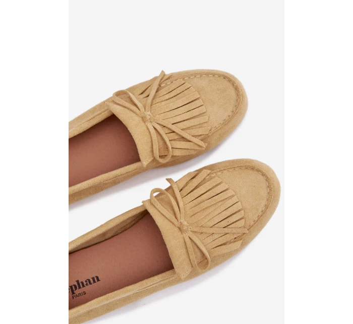 Dámské mokasíny s třásněmi – žluté Janelisse