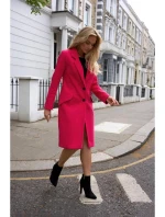 Kabát na knoflíky M758 fuchsiový -Moe