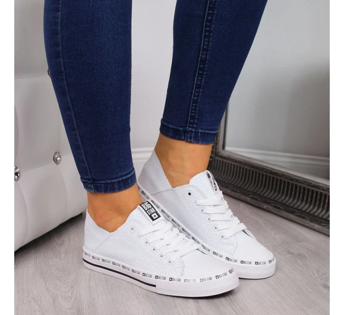 W model 22018124 bílé prolamované nízké tenisky - Big Star W model 22018124 bílé prolamované nízké tenisky - Big Star