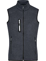 Daiber JN 773 Dámská pletená fleecová vesta se stojáčkem 02.0773 dark grey melange/silver Daiber JN 773 Dámská pletená fleecová vesta se stojáčkem 02.0773 dark grey melange/silver