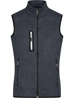 Daiber JN 773 Dámská pletená fleecová vesta se stojáčkem 02.0773 dark grey melange/silver