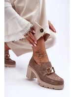 Elegantní boty se zlatým zdobením béžová Harmell