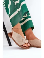 Ploché sandály s ozdobou béžové model 21685714 - Boto Ploché sandály s ozdobou béžové model 21685714 - Boto