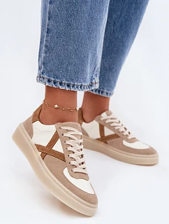 Kožené semišové dámské tenisky Zazoo N1108S5 béžové