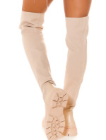 Trendy Musthave žebrované ploché boty nad kolena