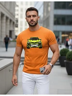 Pánské tričko s potiskem auta oranžové FashionStreet NX5015R Pánské tričko s potiskem auta oranžové FashionStreet NX5015R