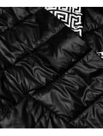 Černá dámská přeložená obálková bunda (B8066-1026)