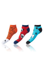 Zábavné nízké crazy ponožky unisex v setu 3 páry CRAZY IN-SHOE SOCKS 3x - BELLINDA - oranžová