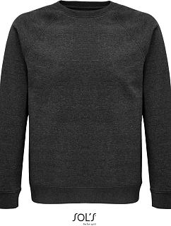 SOL'S Space Unisex raglánová mikina z bio bavlny 25.3567 charcoal melange