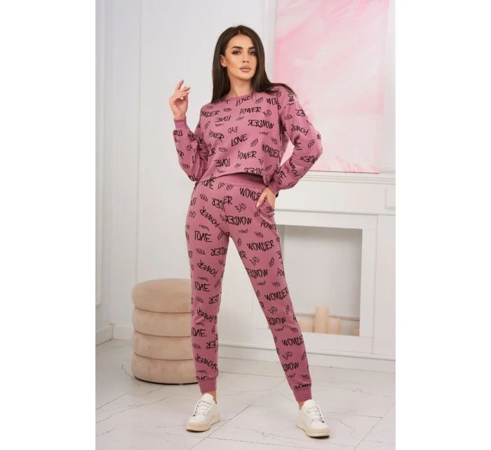 Sada s nápisy tmavě růžová Sada s nápisy tmavě růžová