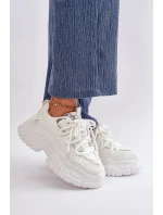 Dámské tenisky na masivní podrážce bílé model 21667383 - Boto Dámské tenisky na masivní podrážce bílé model 21667383 - Boto