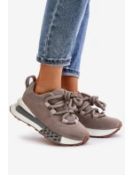Semišové dámské sneakersy na platformě s tlustým šněrováním Artiker 54C1463 šedé Semišové dámské sneakersy na platformě s tlustým šněrováním Artiker 54C1463 šedé