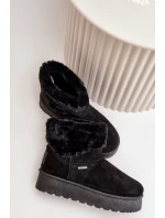 Sněhule Na Platformě S Kožešinou Big Star Černé