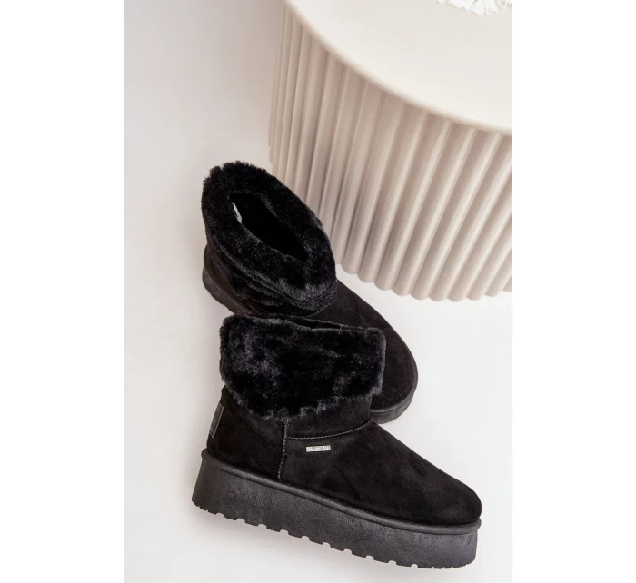 Sněhule Na Platformě S Kožešinou Big Star Černé