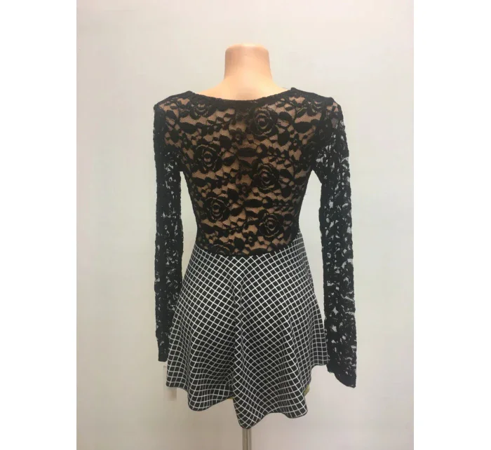 Dámský top tričko s květinovými rukávy dlouhý rukáv černobílé / UNI model 15042883 - OEM Dámský top tričko s květinovými rukávy dlouhý rukáv černobílé / UNI model 15042883 - OEM