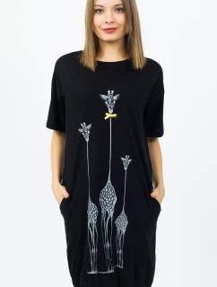 Dámské domácí šaty s krátkým rukávem Žirafy