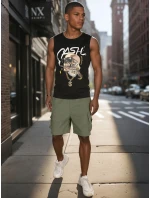 Pánské tričko bez rukávů černé FashionStreet RX5653 Pánské tričko bez rukávů černé FashionStreet RX5653