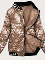 Karamelová dámská bunda bomber (B9798-46)