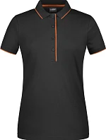Daiber JN 727 Dámské piqué polo s kontrastní légou 02.0727 black/orange