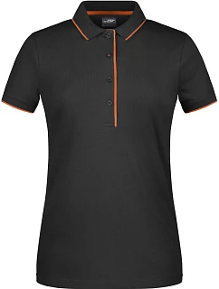 Daiber JN 727 Dámské piqué polo s kontrastní légou 02.0727 black/orange