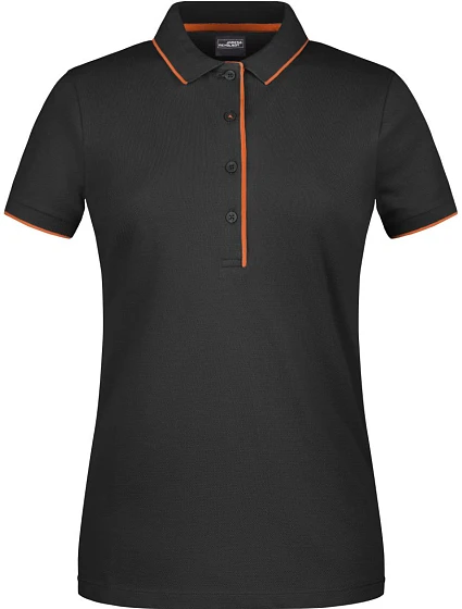 Daiber JN 727 Dámské piqué polo s kontrastní légou 02.0727 black/orange Daiber JN 727 Dámské piqué polo s kontrastní légou 02.0727 black/orange
