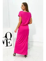 Viskózové šaty s kapsami fuchsie Viskózové šaty s kapsami fuchsie