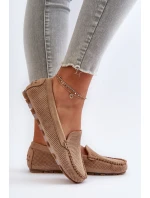 Dámské semišové mokasíny tmavě béžové model 21653934 - Boto Dámské semišové mokasíny tmavě béžové model 21653934 - Boto